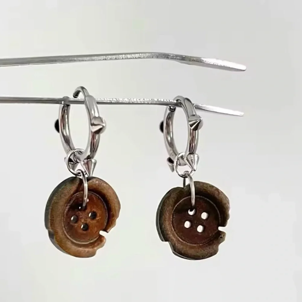 Bohemian Irregular Button Earrings for Women Korean Fashion Earrings